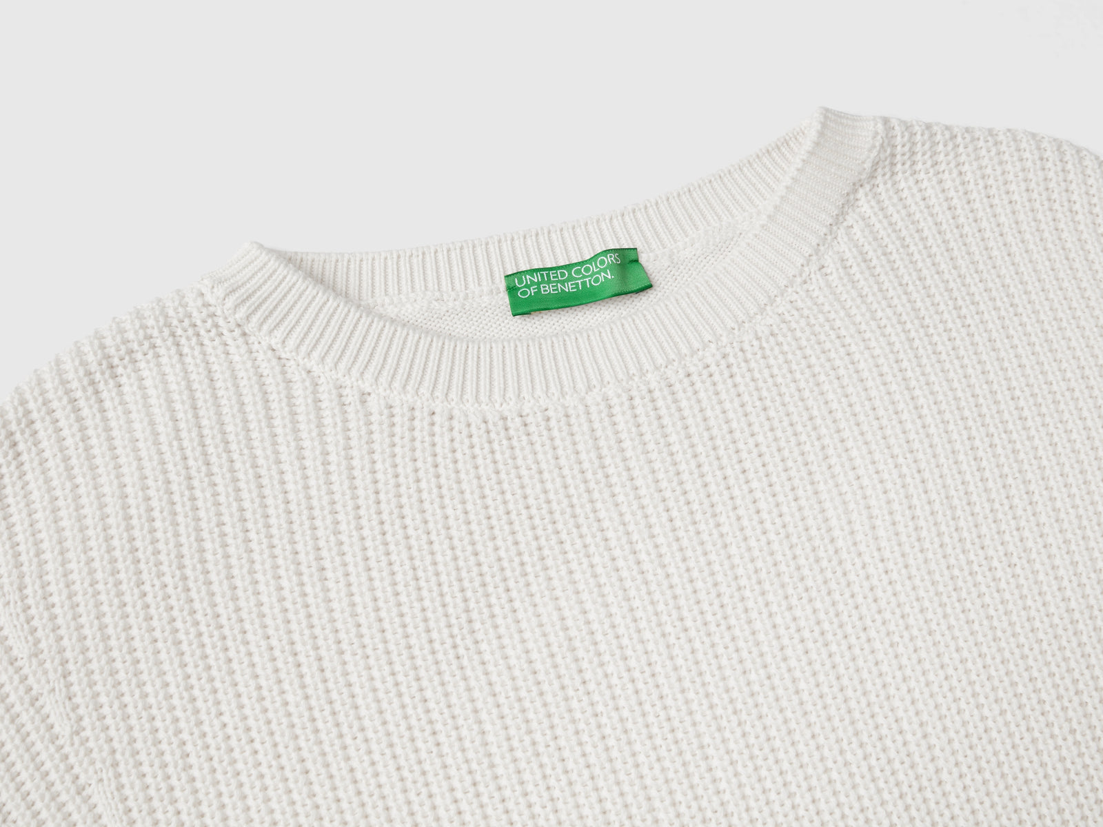 Maglia in cotone da donna bianco panna 3 | Benetton Outlet