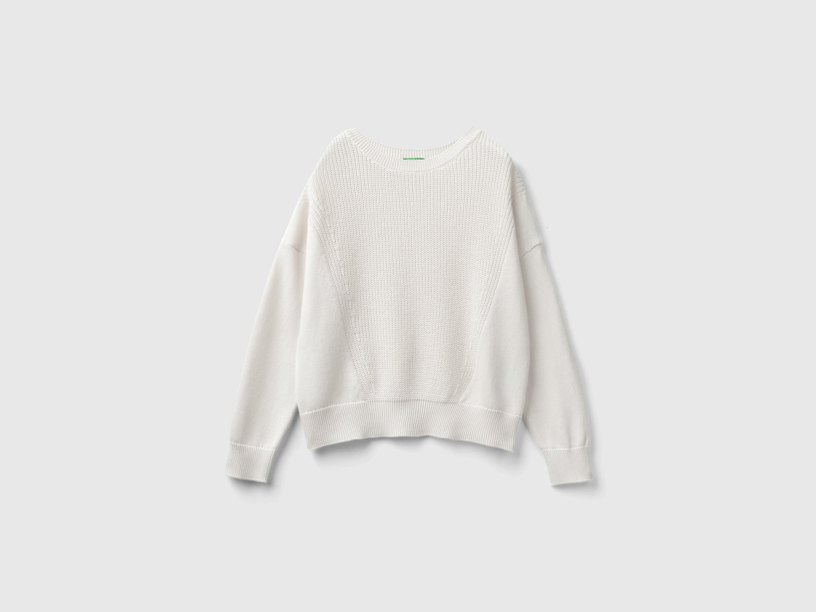 Maglia in cotone da donna bianco panna | Benetton Outlet