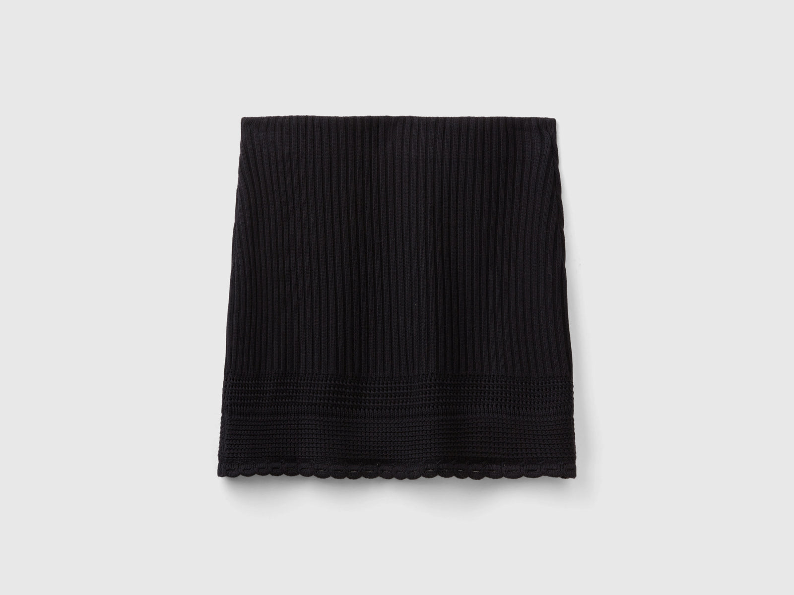 Gonna in maglia lavorata da donna nero 2 | Benetton Outlet