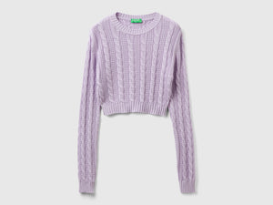 Maglia cropped a trecce