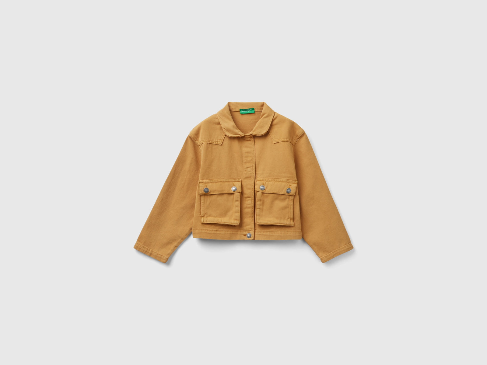 Giubbino cropped con tasche da bambina cammello | Benetton Outlet
