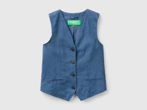 Pure linen vest