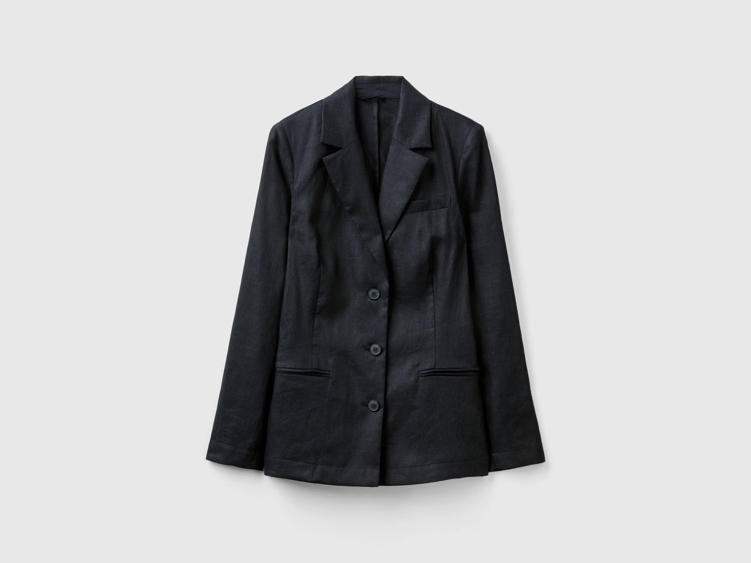 Pure linen blazer da donna nero | Benetton Outlet
