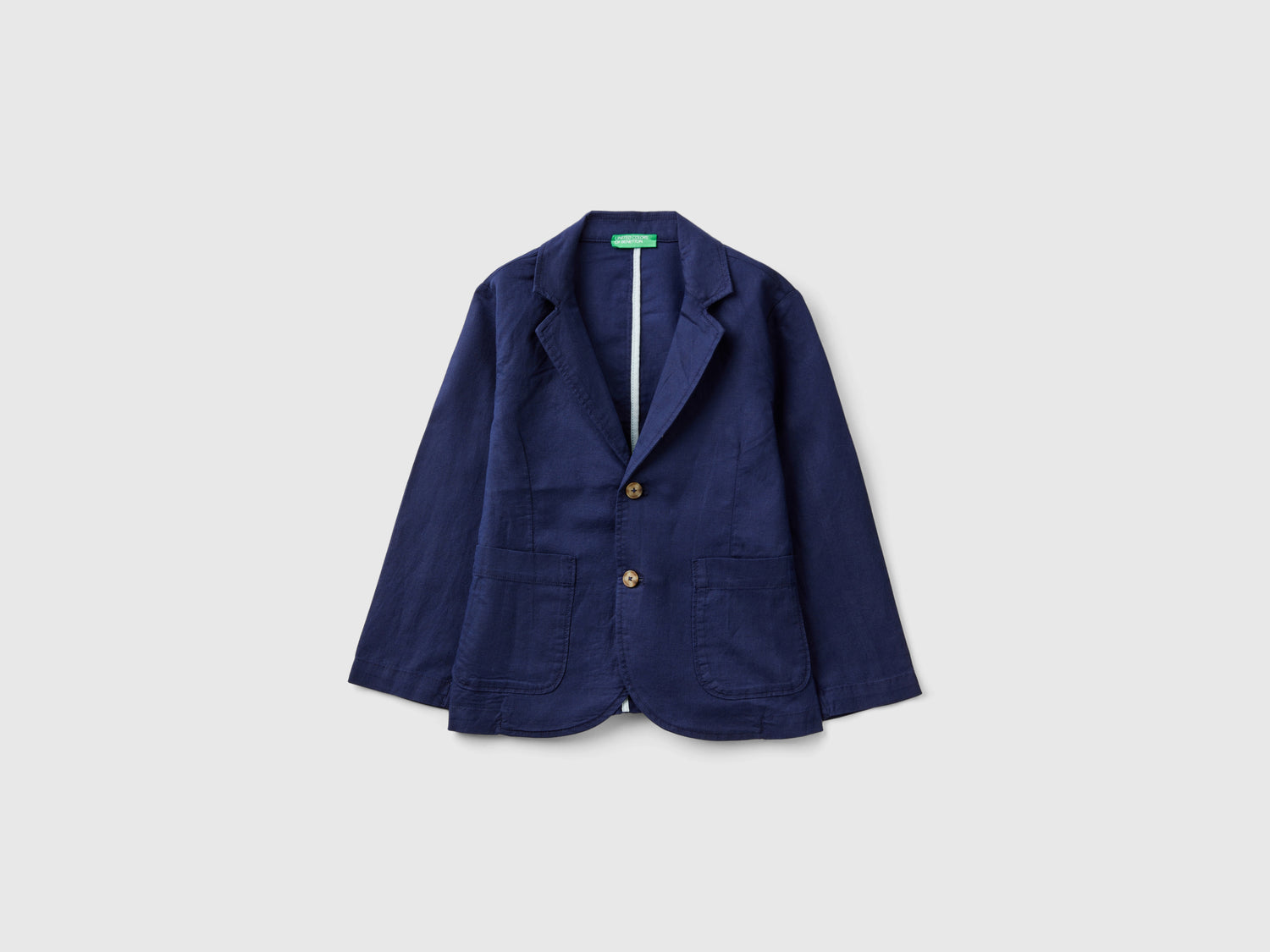 Blazer in misto lino da bambino blu scuro | Benetton Outlet