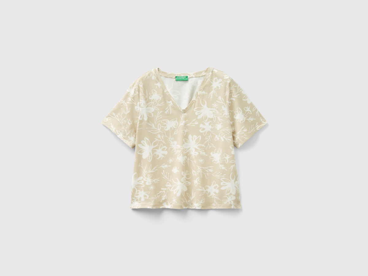 Patterned T-shirt in long-staple cotton