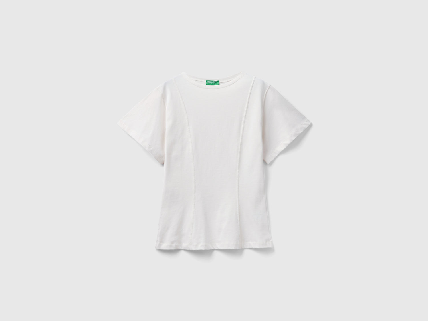 Calda t-shirt sciancrata da donna bianco panna | Benetton Outlet