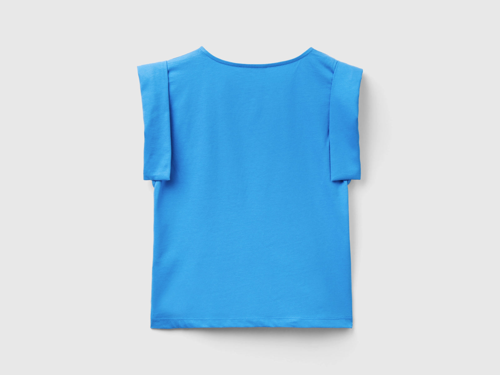 T-shirt con manica ad angelo da donna blu 2 | Benetton Outlet
