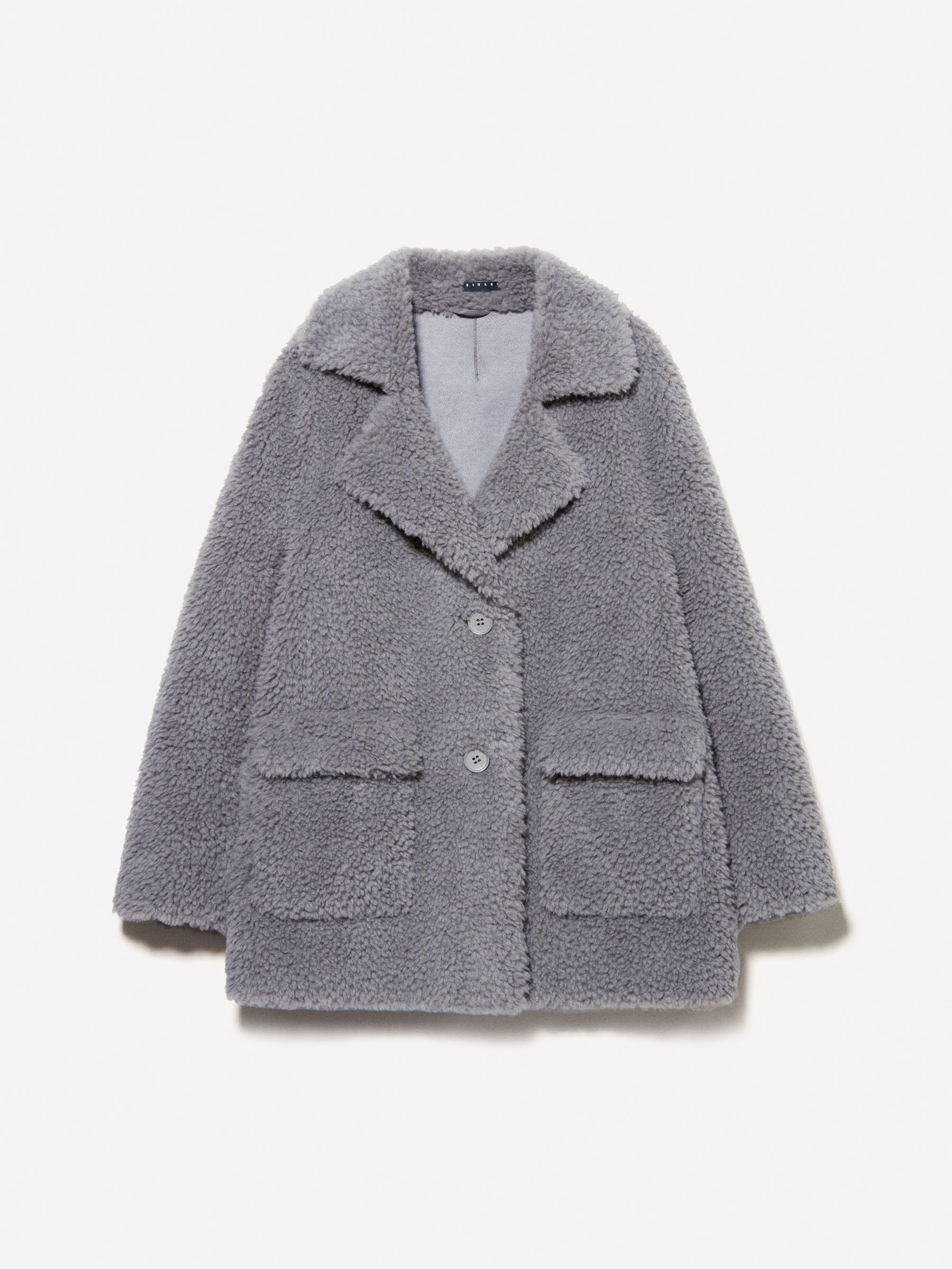 Teddy coat da donna grigio scuro Sisley Outlet - Main Image