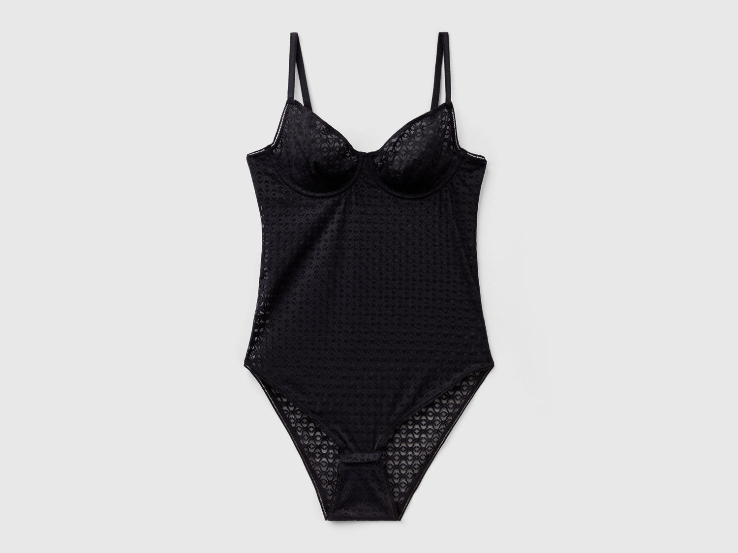 Body Monogram Jacquard da donna nero | Benetton Outlet