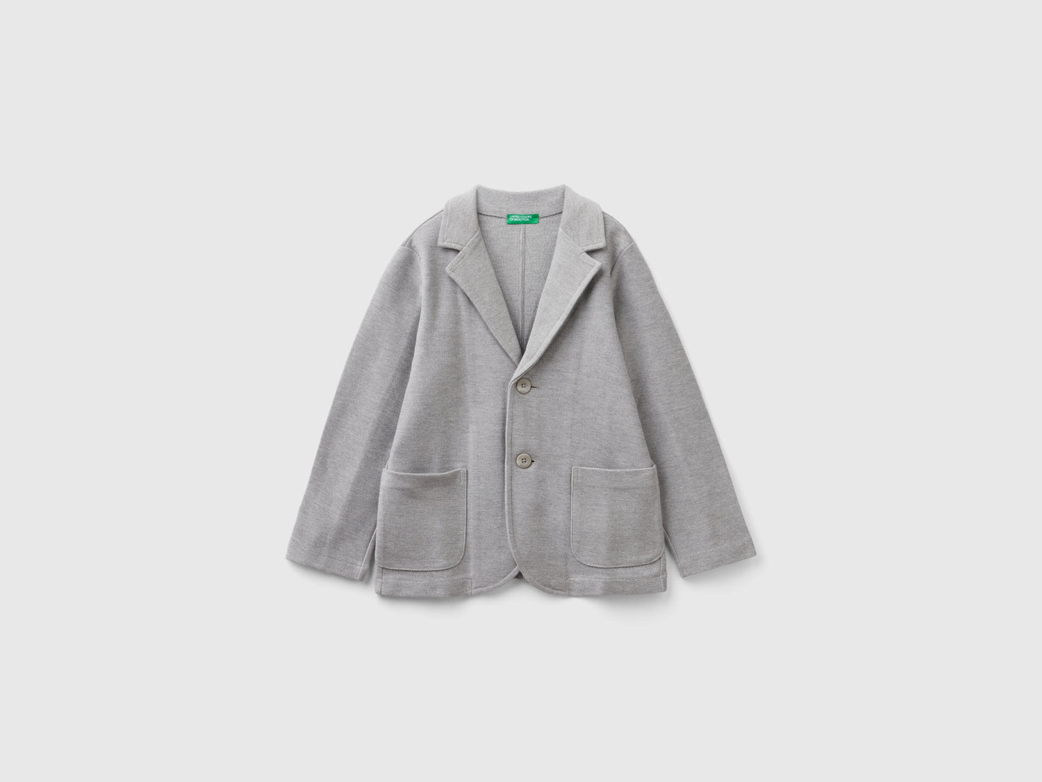 Blazer in felpa con tasche da bambino grigio chiaro | Benetton Outlet
