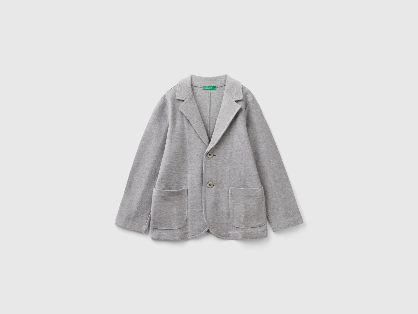 Blazer in felpa con tasche da bambino grigio chiaro | Benetton Outlet