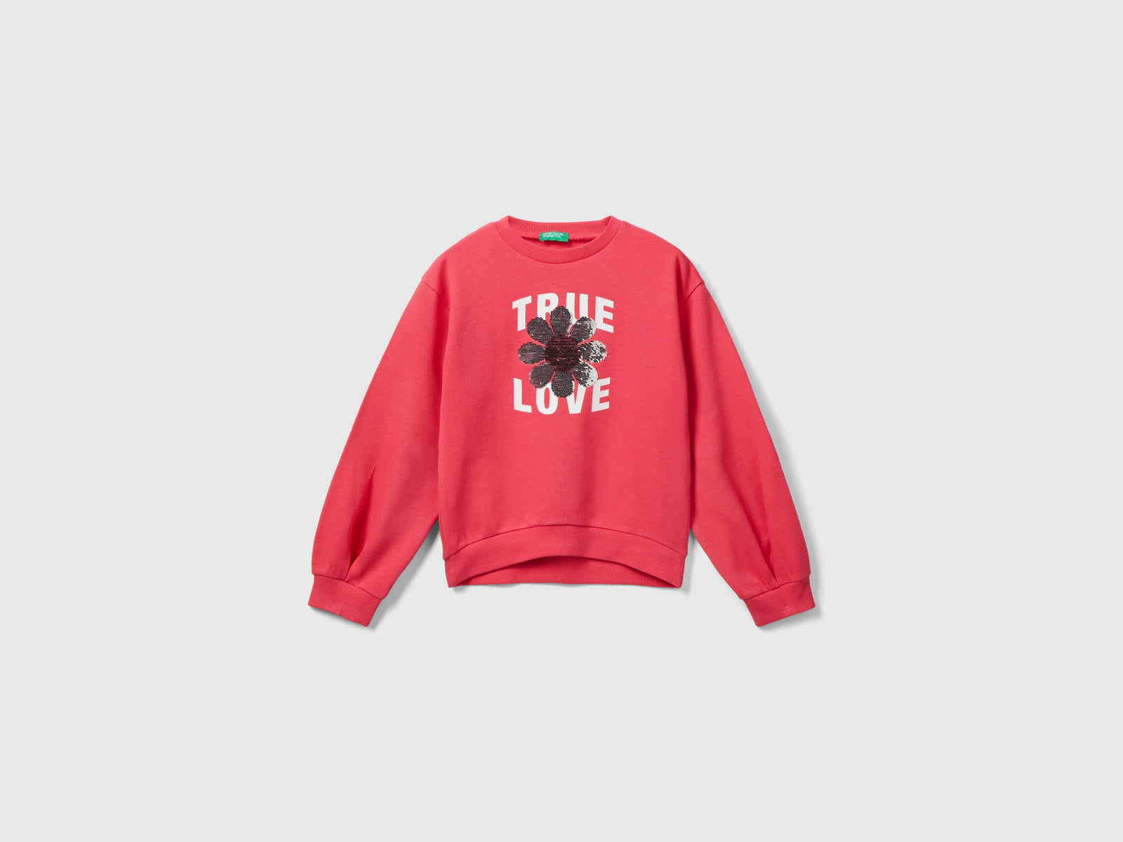 Felpa con paillettes reversibili da bambina fucsia 2 | Benetton Outlet
