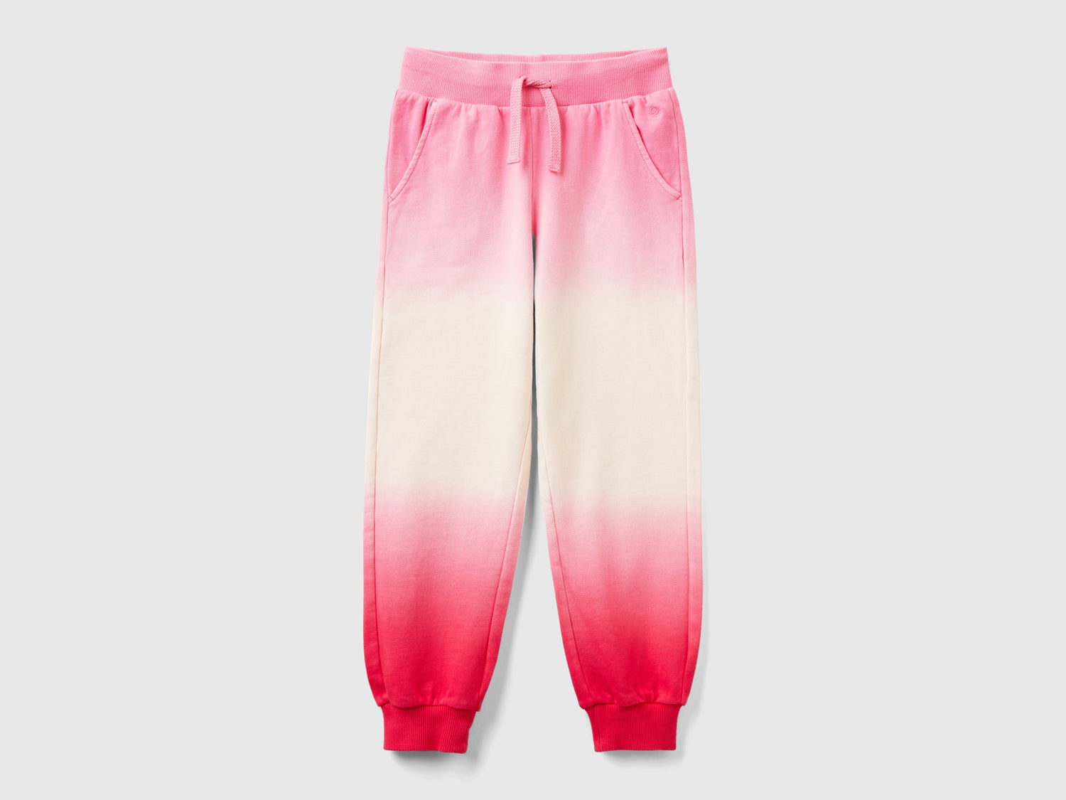 Pantaloni in felpa con coulisse da bambina rosa | Benetton Outlet