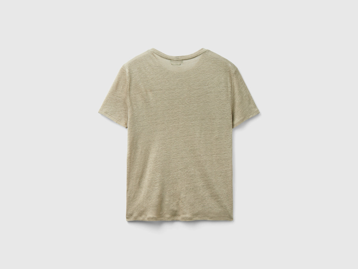 Pure linen crew neck t-shirt