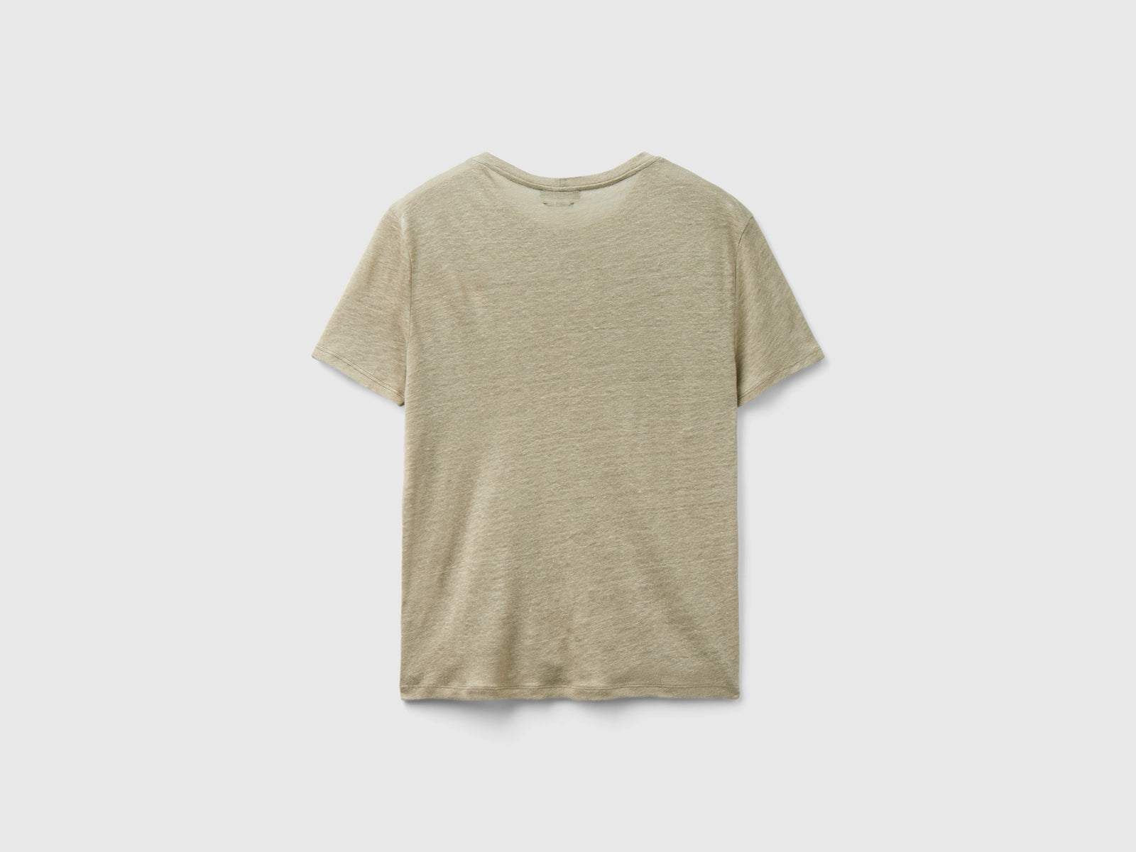 Pure linen crew neck t-shirt da donna verde chiaro 2 | Benetton Outlet