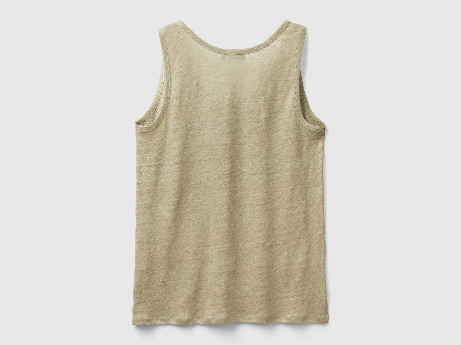 Pure linen tank top da donna verde chiaro 2 | Benetton Outlet