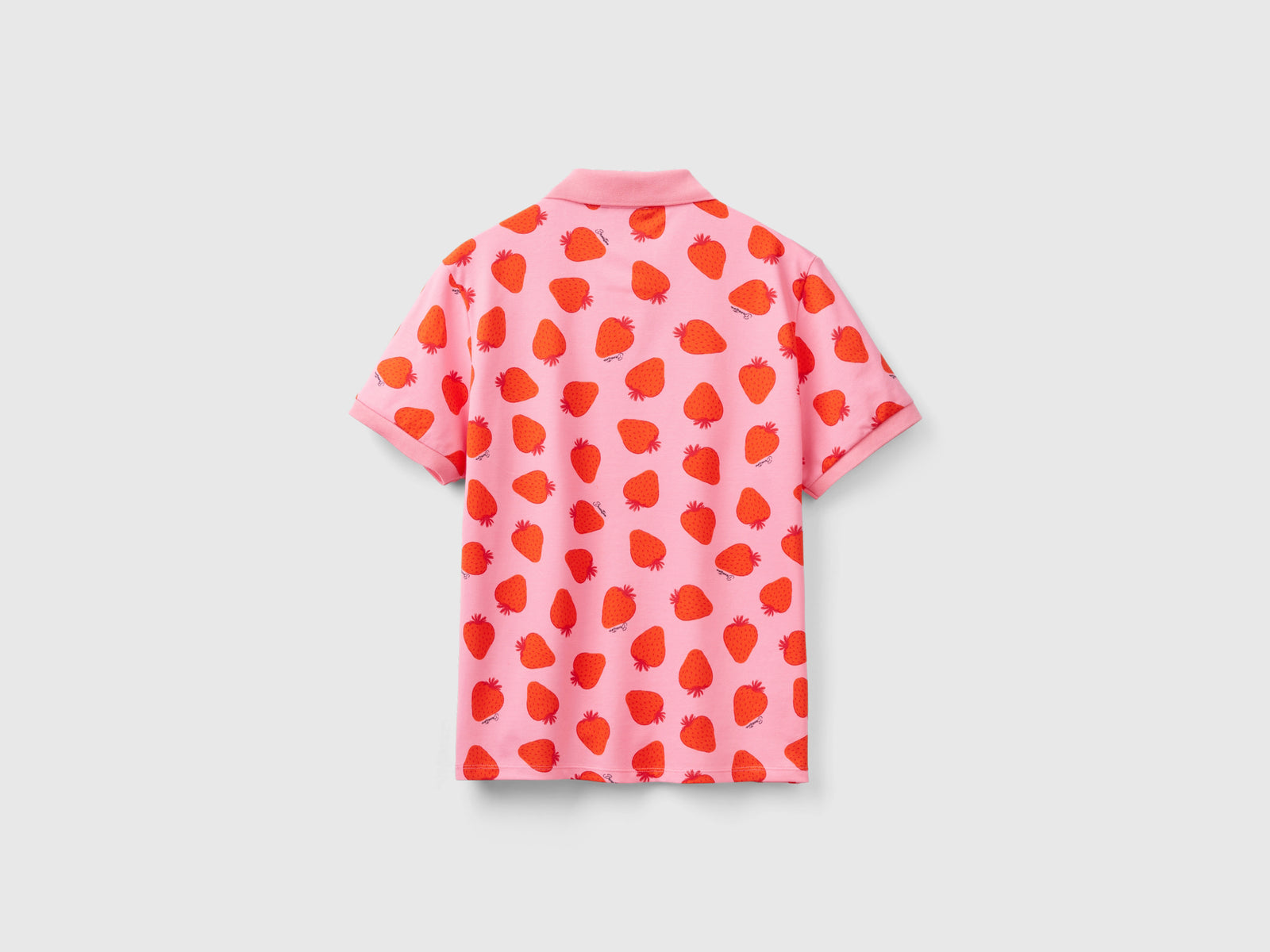 Polo with strawberry pattern da donna rosa 2 | Benetton Outlet