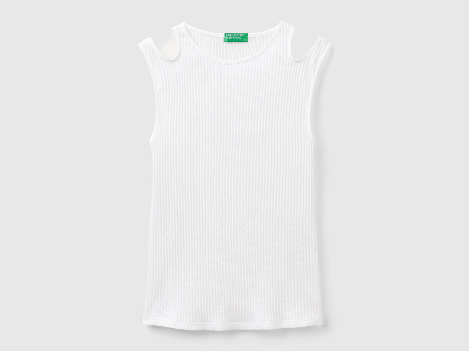 Canotta cut out slim fit da donna bianco | Benetton Outlet