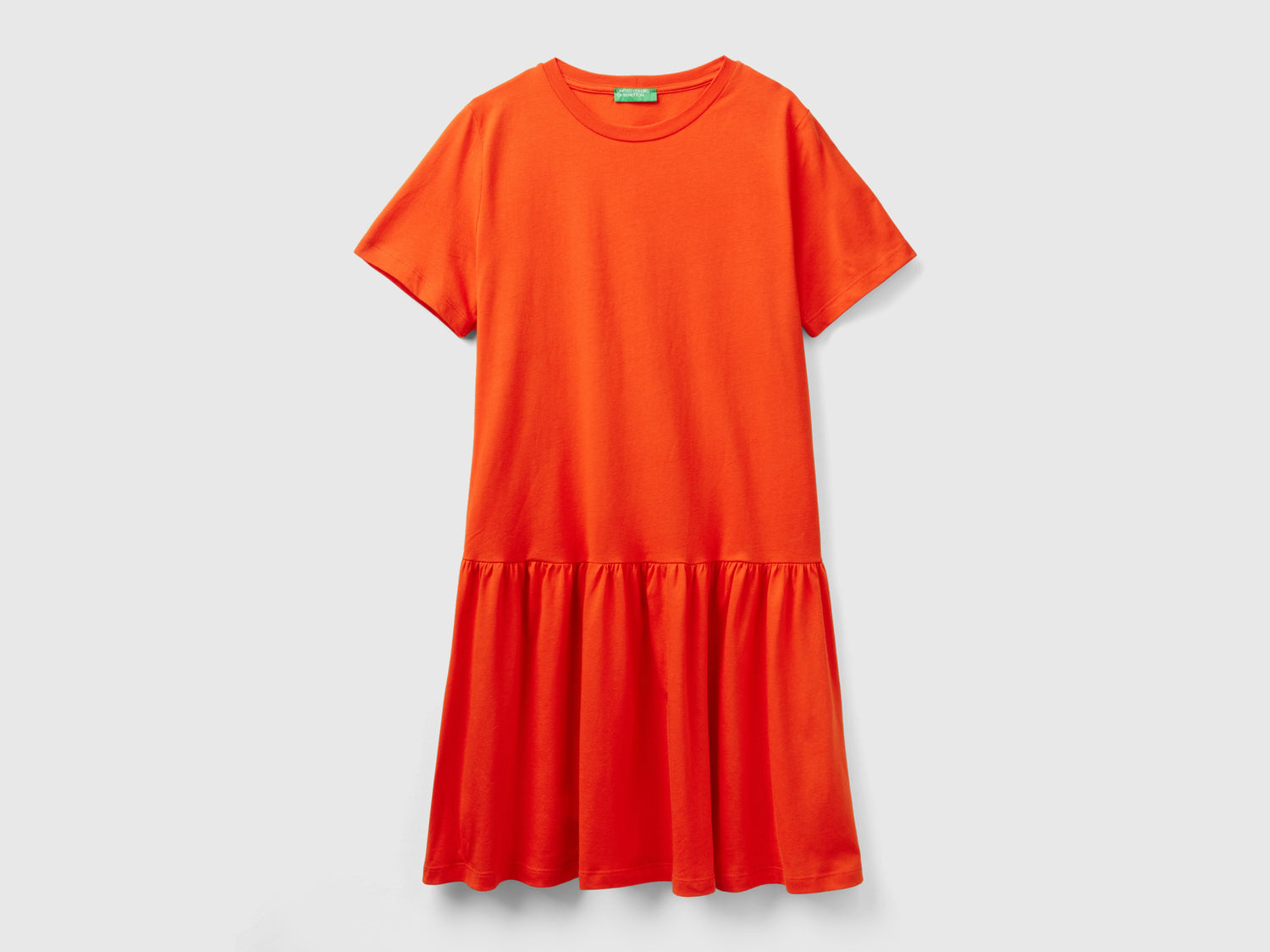 Short dress in long-staple cotton da donna rosso corallo | Benetton Outlet