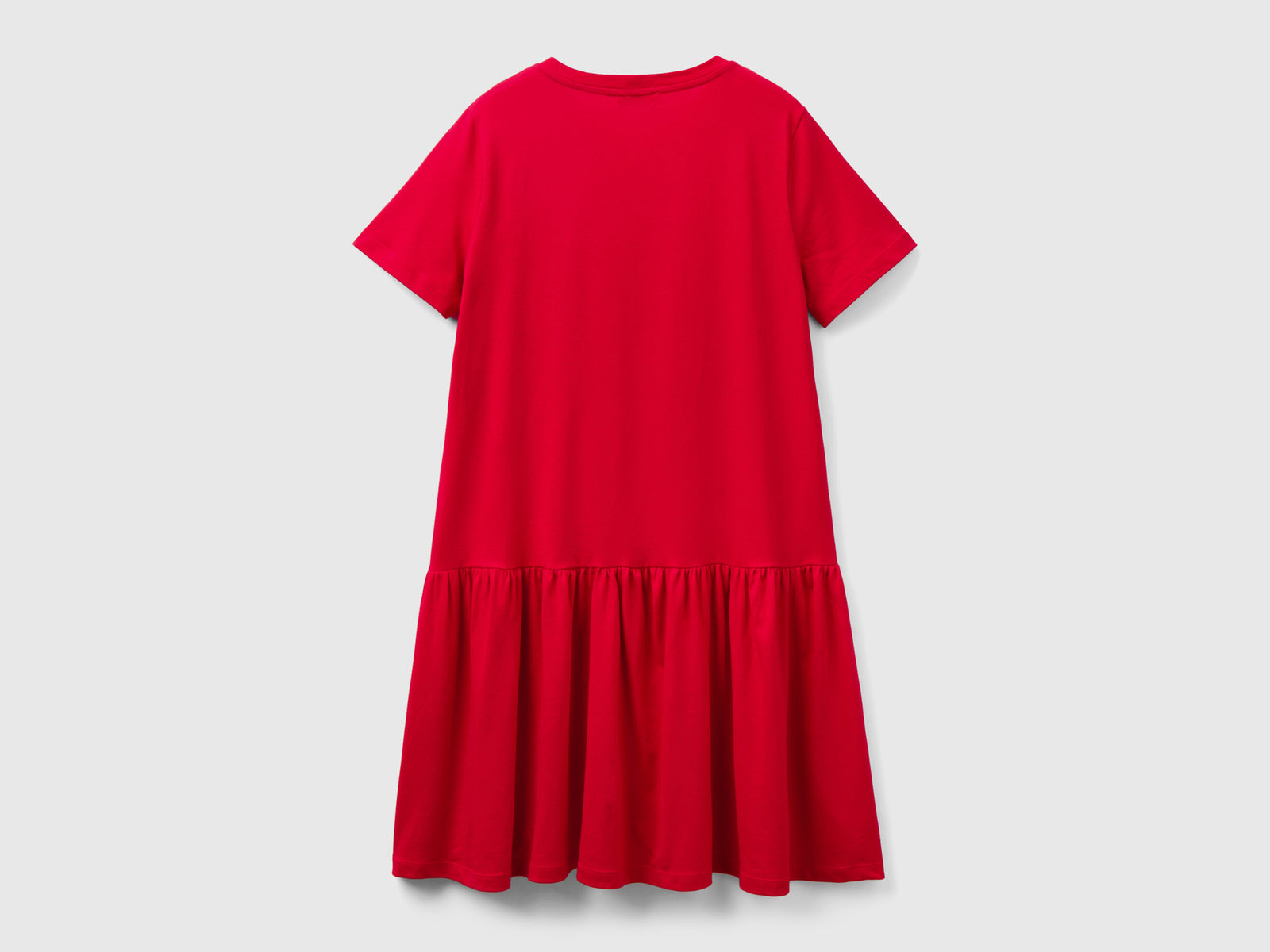 Abito corto in cotone a fibra lunga da donna rosso 2 | Benetton Outlet