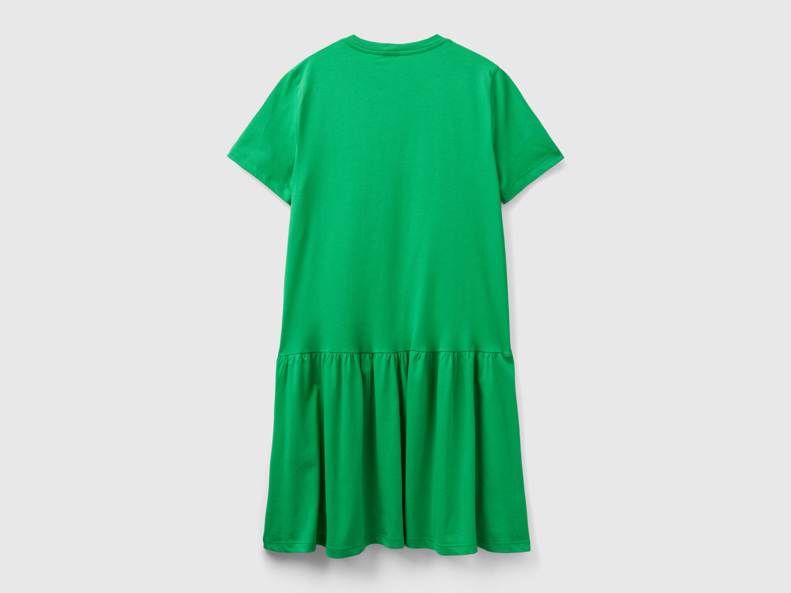 Abito corto in cotone a fibra lunga da donna verde 2 | Benetton Outlet