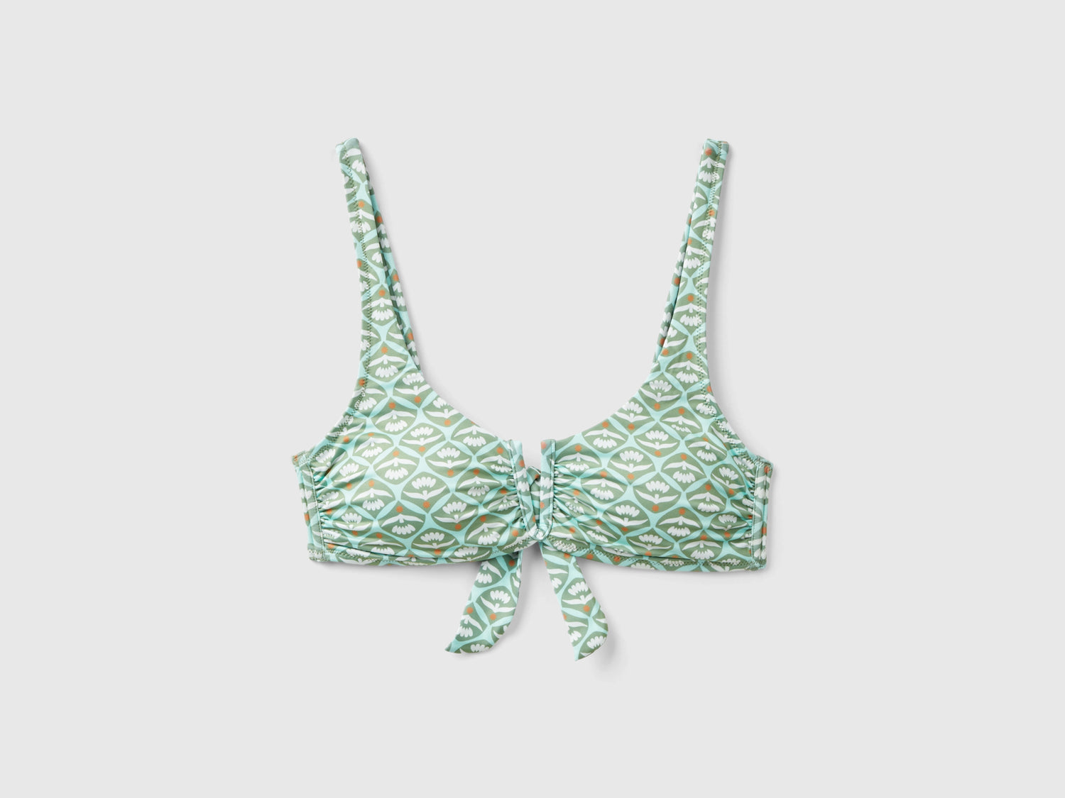 Brassiere costume with flower print da donna verde militare | Benetton Outlet