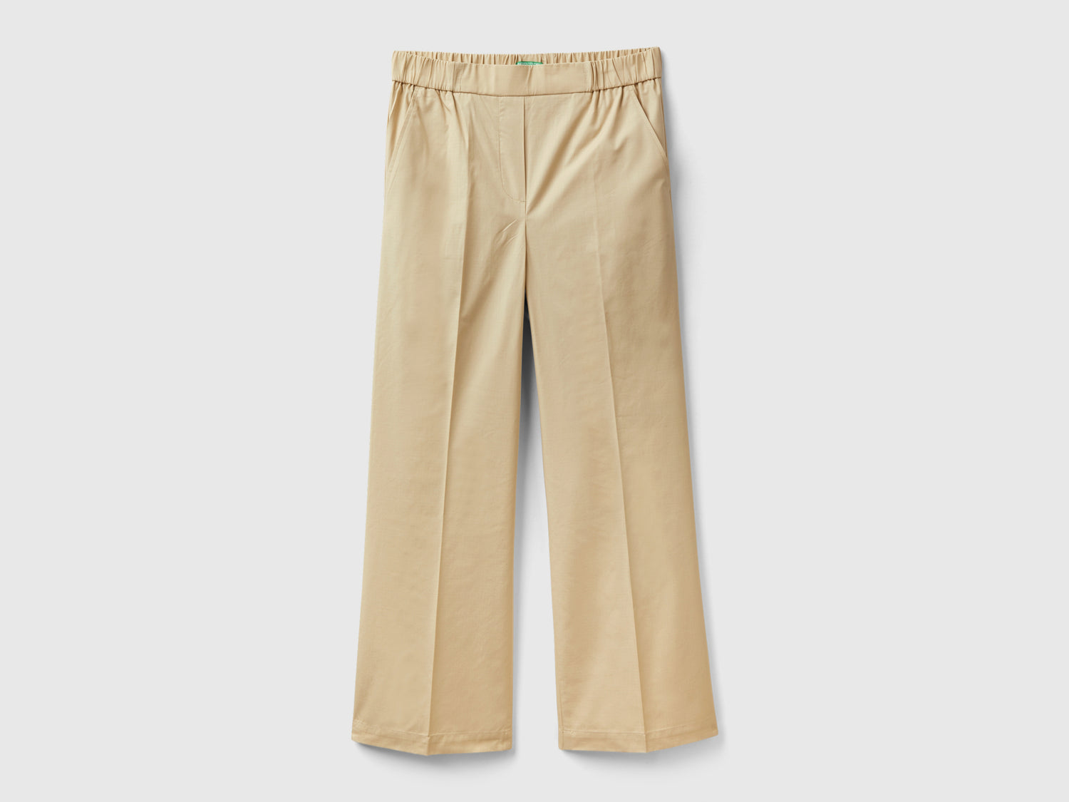 Pantaloni con elastico in vita da donna beige | Benetton Outlet