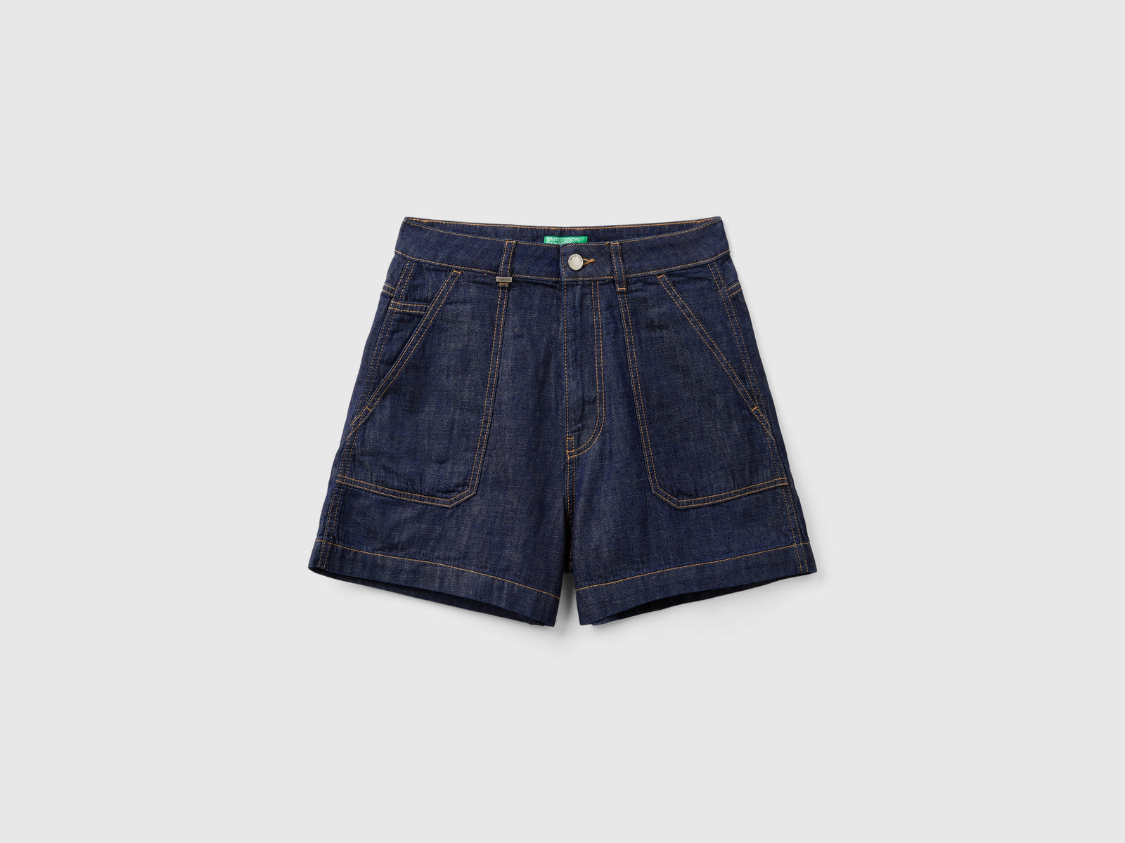 Shorts in chambray da donna blu scuro | Benetton Outlet