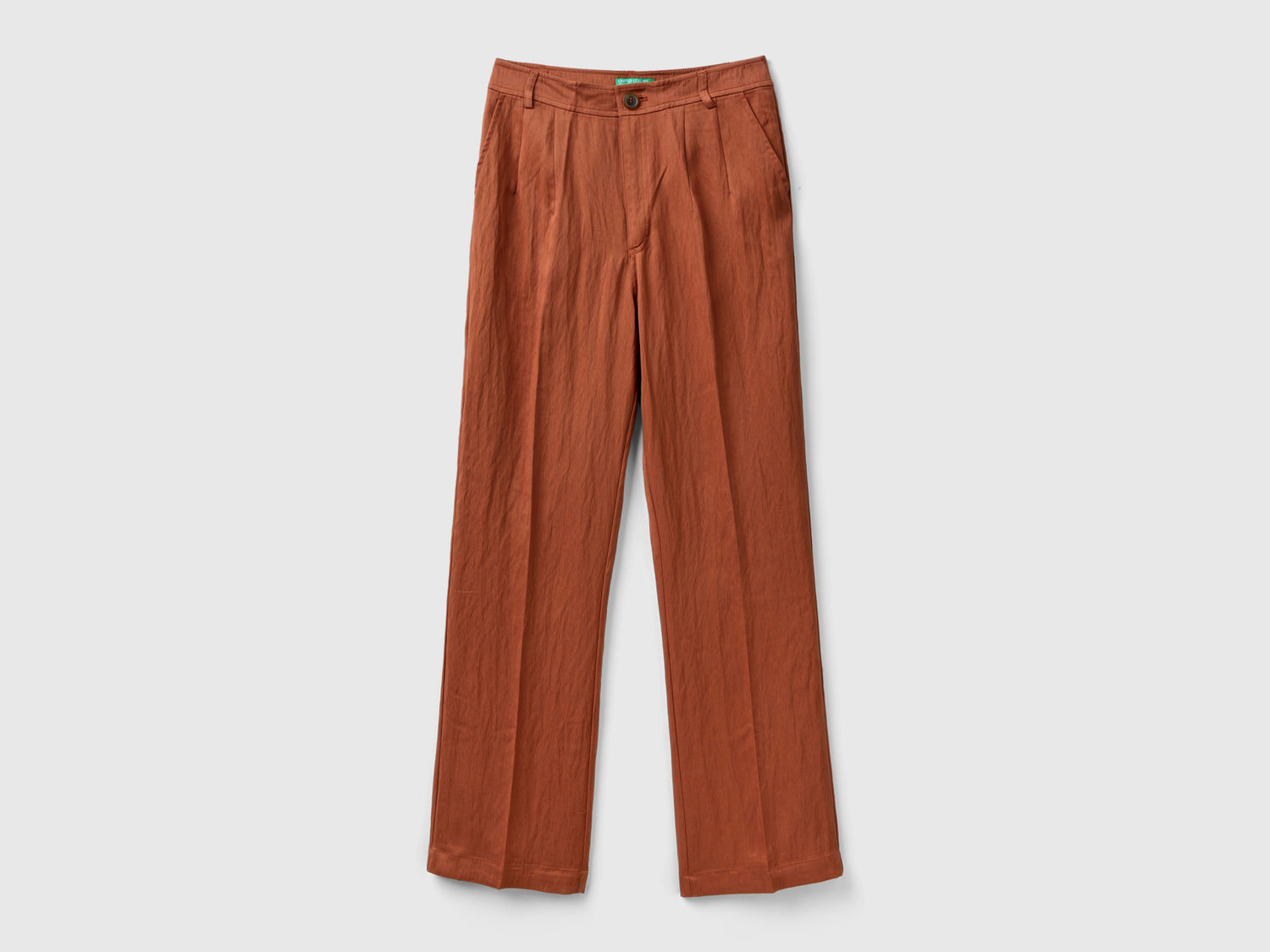 Pantaloni in misto viscosa da donna bruciato | Benetton Outlet