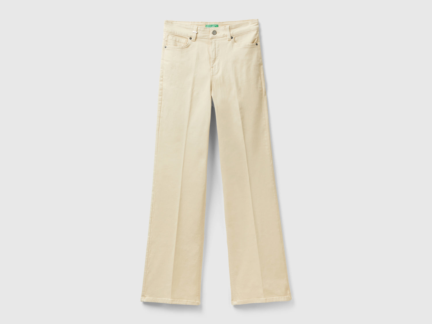 Stretch flare jeans da donna beige | Benetton Outlet