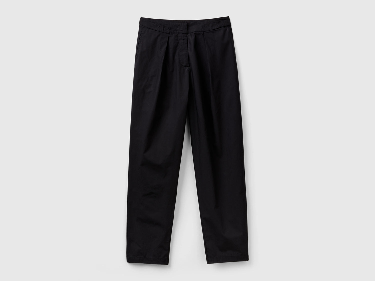 Pantaloni in cotone leggero da donna nero | Benetton Outlet