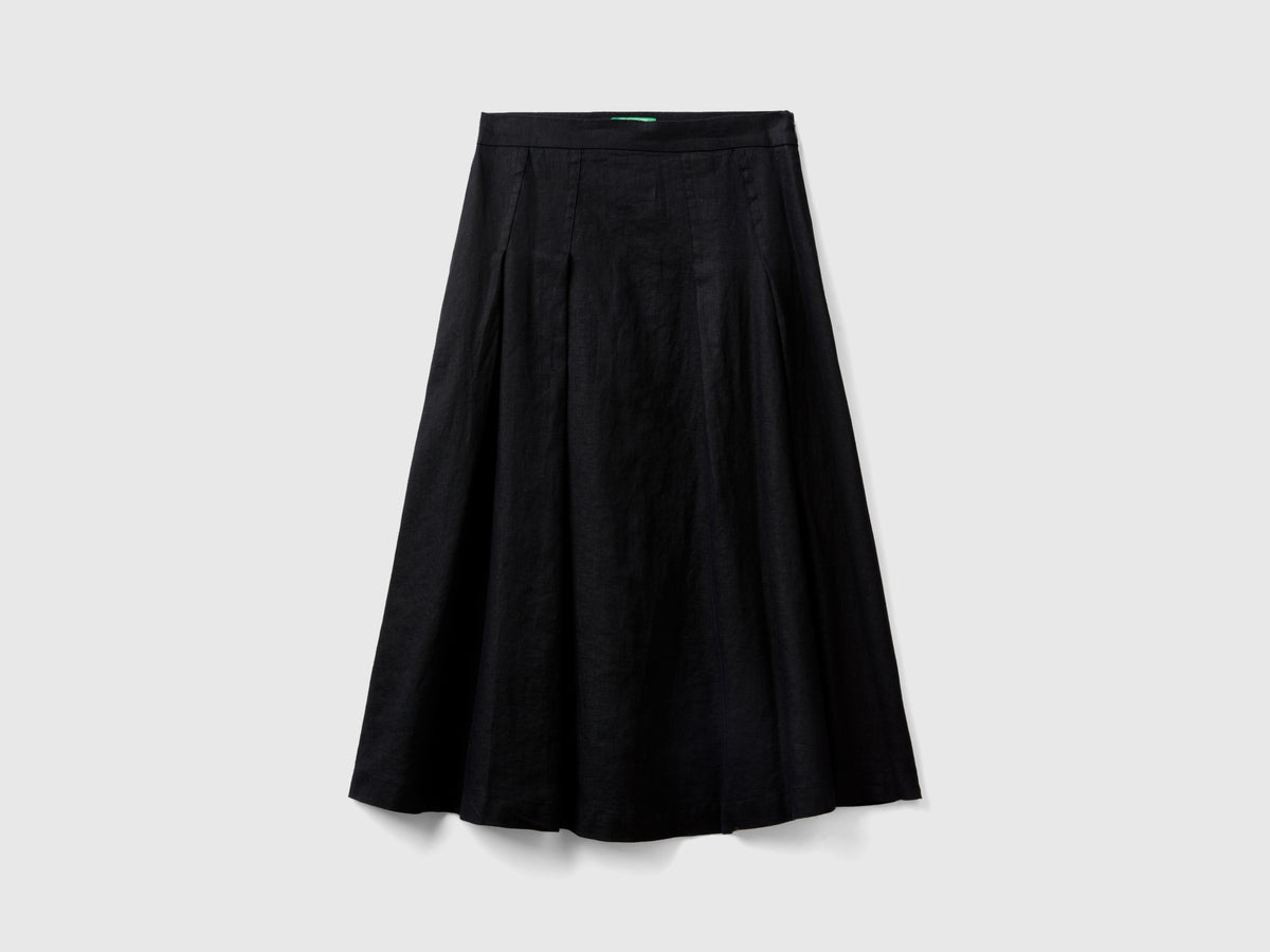 Pure linen midi skirt