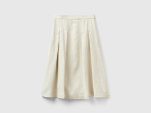 Gonna midi in puro lino