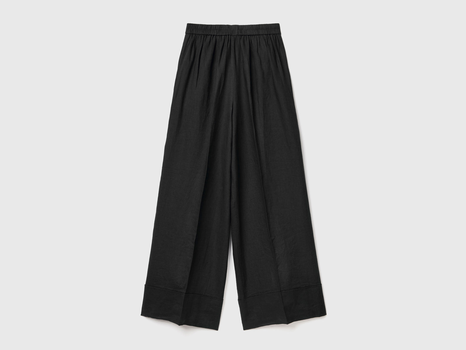 100% linen palazzo pants da donna nero 2 | Benetton Outlet