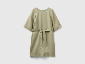 Abito corto in puro lino