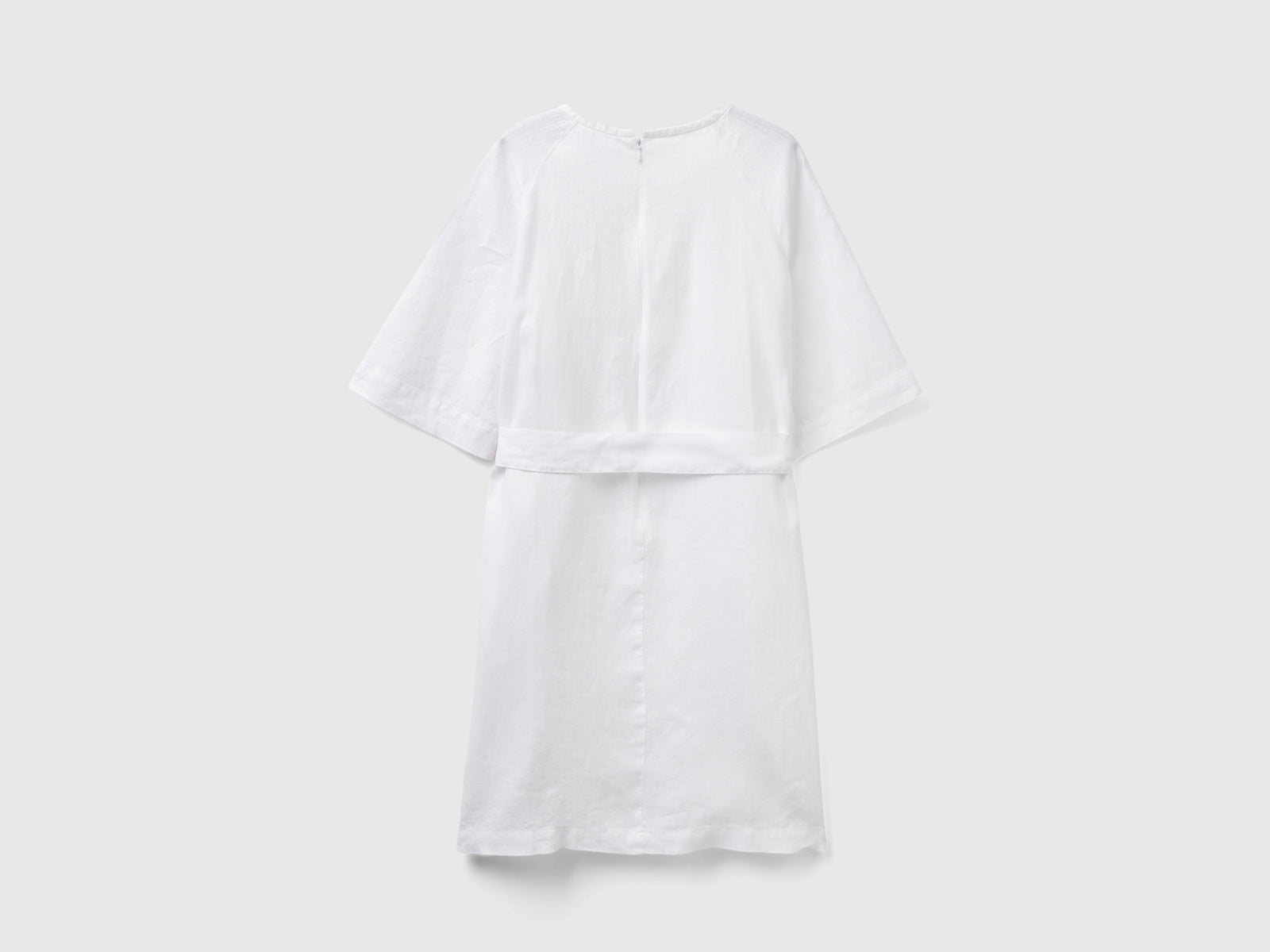 Abito corto in puro lino da donna bianco 2 | Benetton Outlet