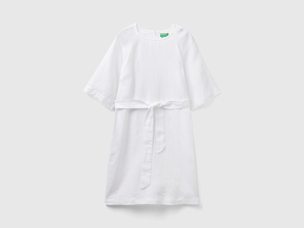 Abito corto in puro lino