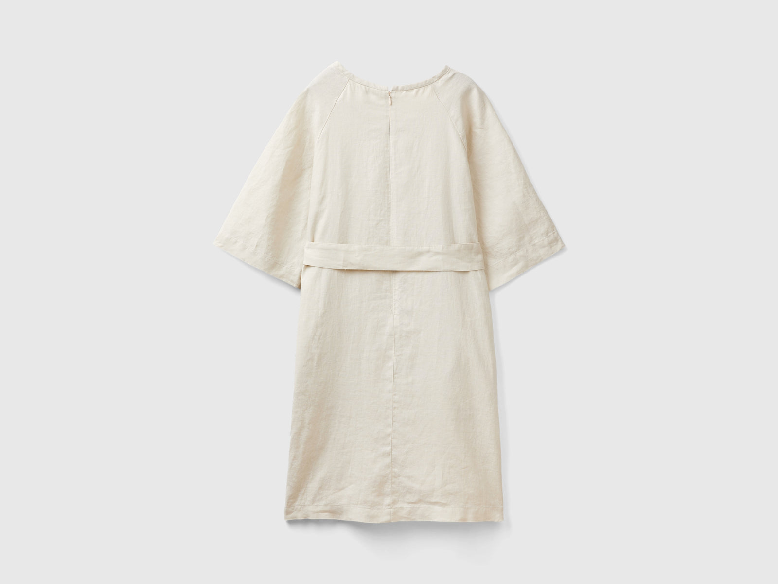 Abito corto in puro lino da donna beige 2 | Benetton Outlet
