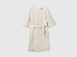 Abito corto in puro lino