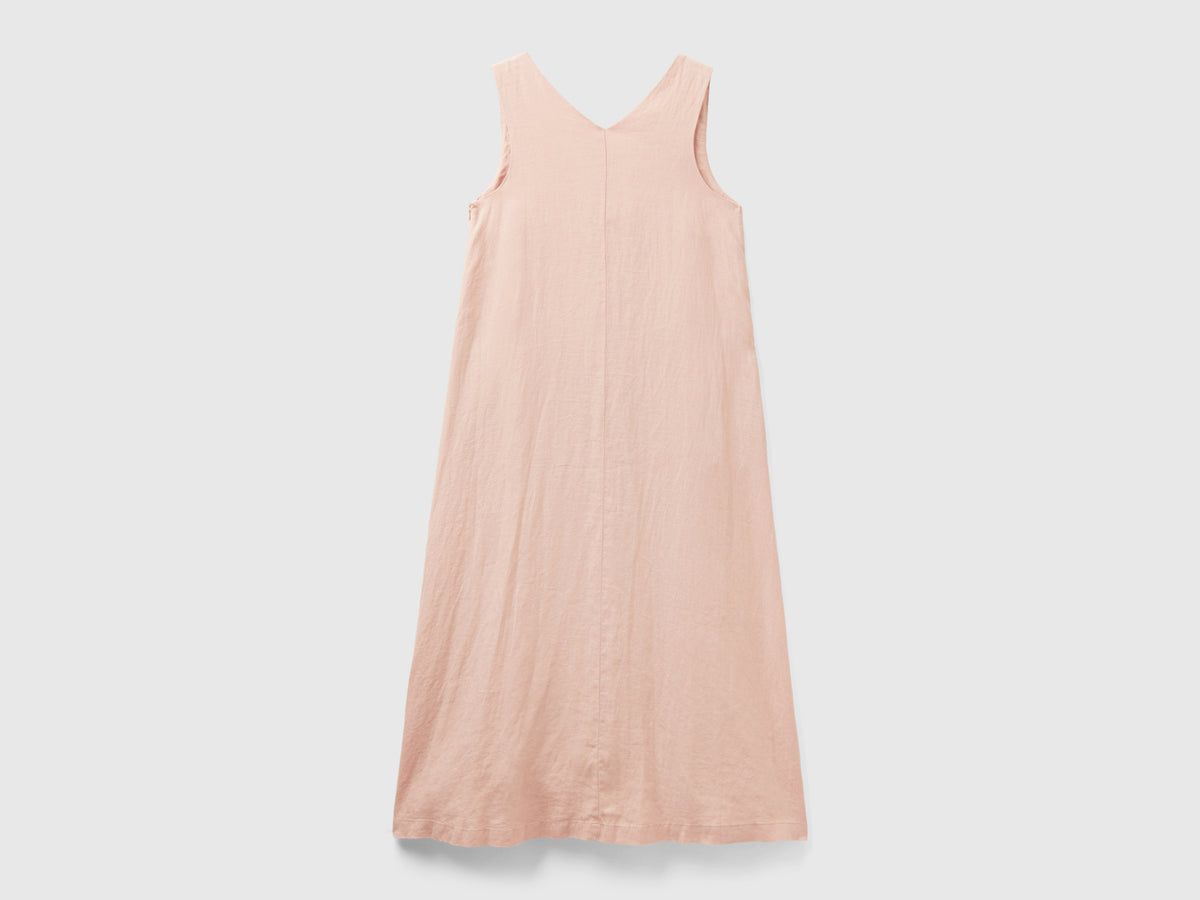Sleeveless dress in pure linen