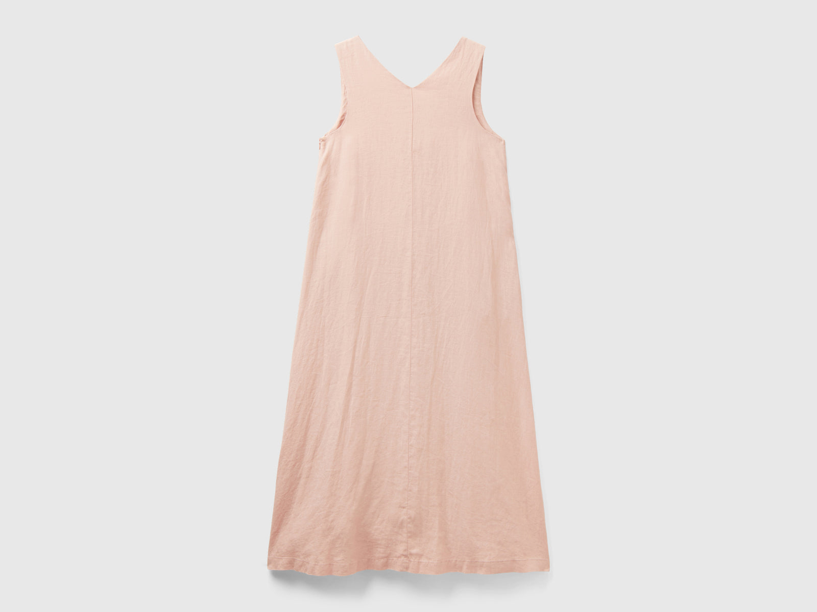 Sleeveless dress in pure linen da donna rosa tenue 2 | Benetton Outlet