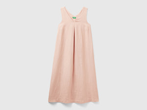 Sleeveless dress in pure linen