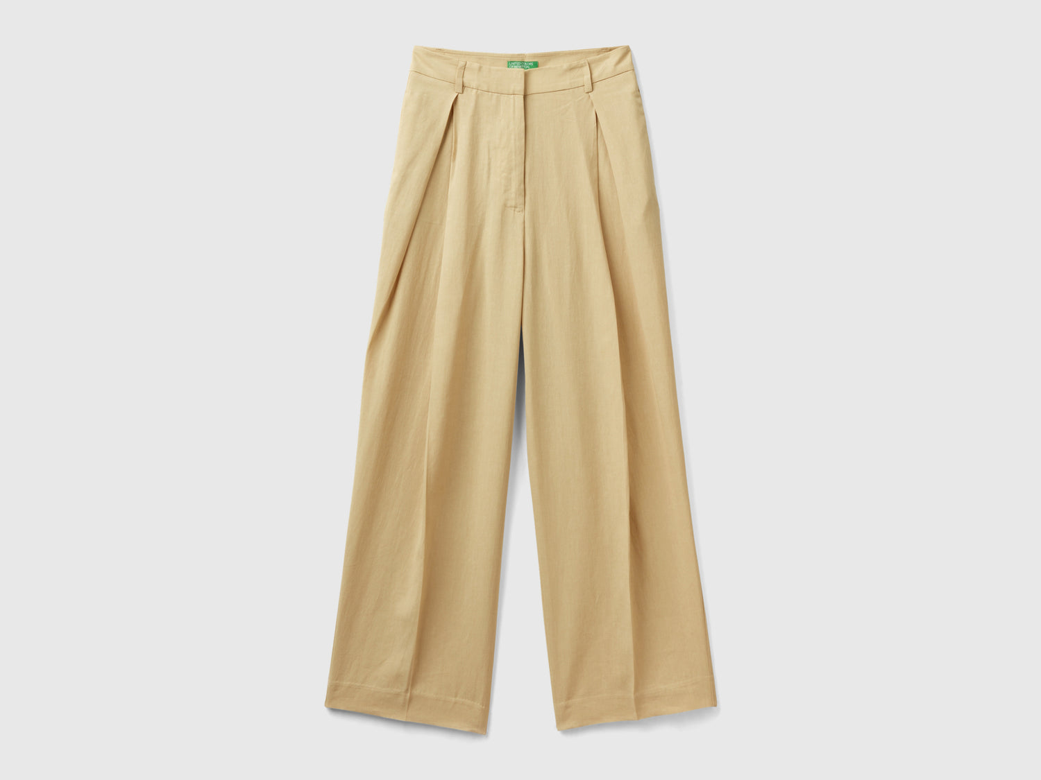 Pantaloni in misto viscosa sostenibile da donna beige | Benetton Outlet