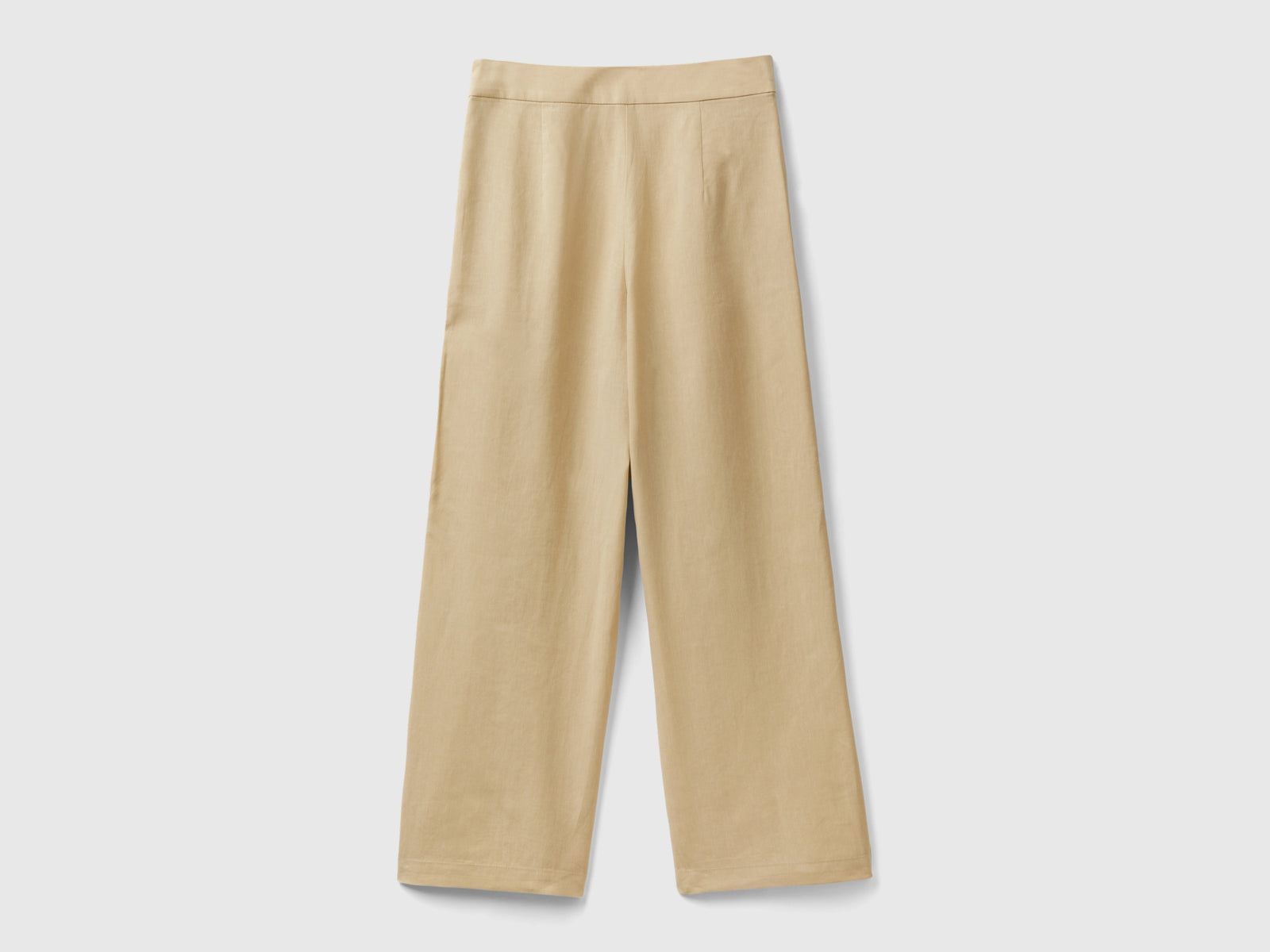 Sustainable viscose blend cropped trousers da donna beige 2 | Benetton Outlet