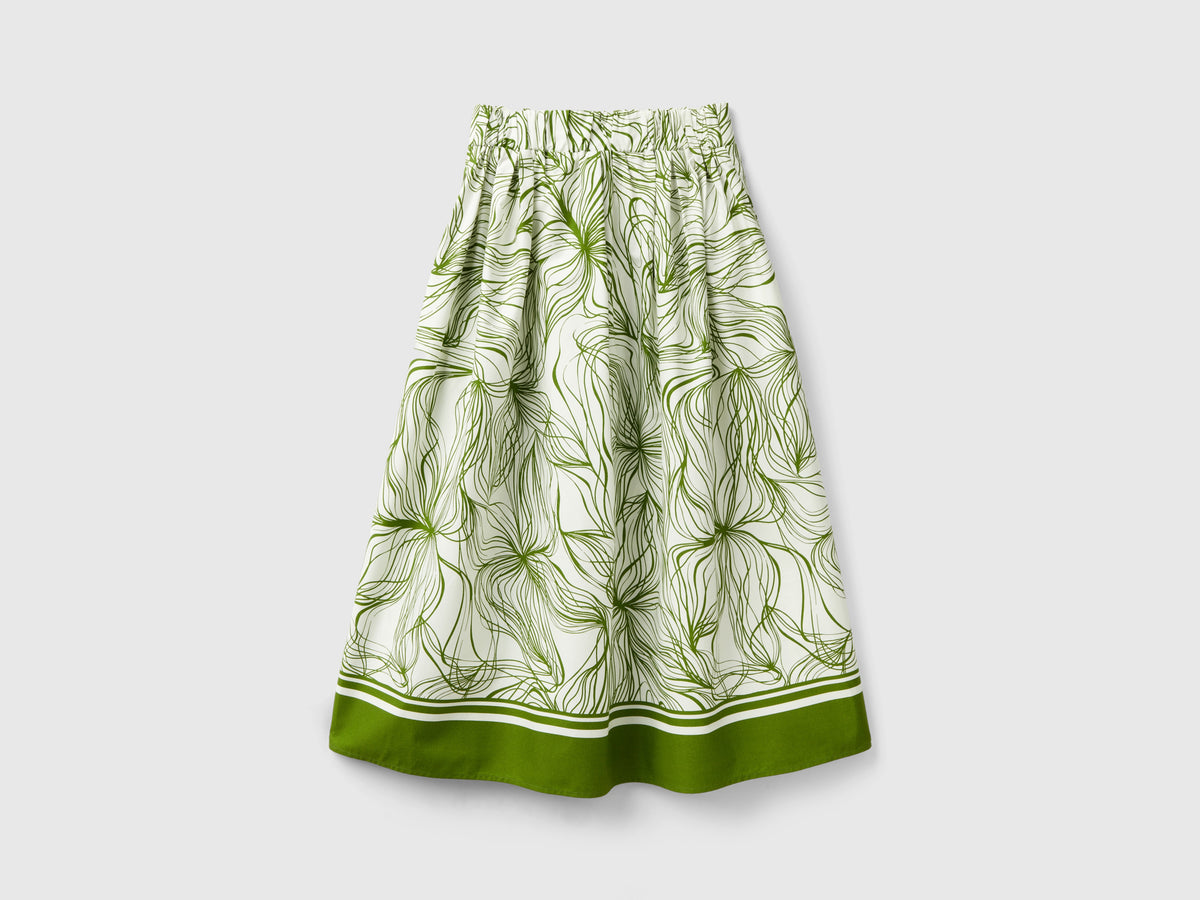 Sustainable viscose blend midi skirt