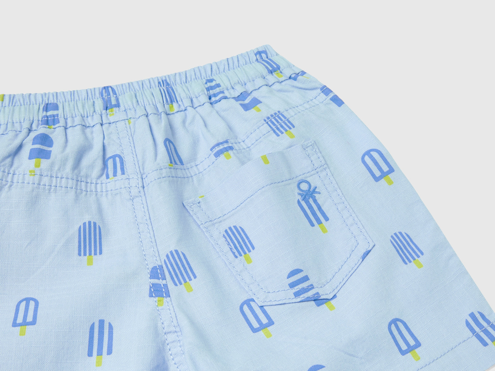 Ice cream print shorts da bimbo celeste 2 | Benetton Outlet