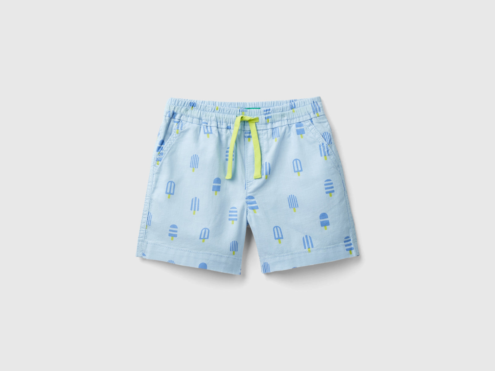 Ice cream print shorts da bimbo celeste | Benetton Outlet