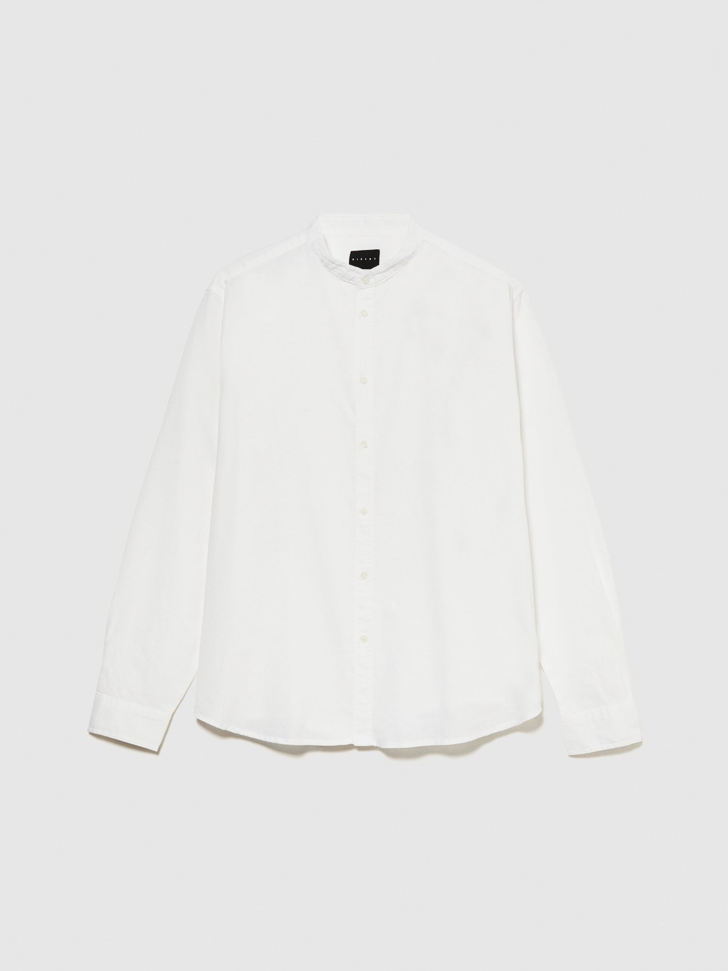 Camicia alla coreana in misto lino da uomo bianco | Sisley Outlet