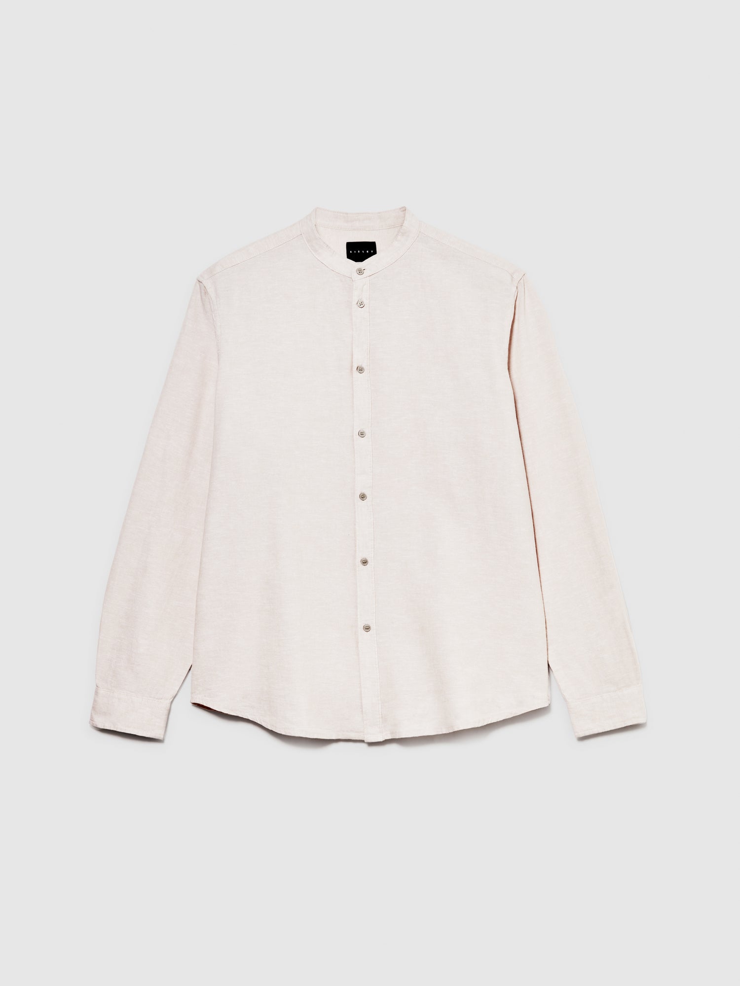 Camicia alla coreana in misto lino da uomo bianco panna | Sisley Outlet