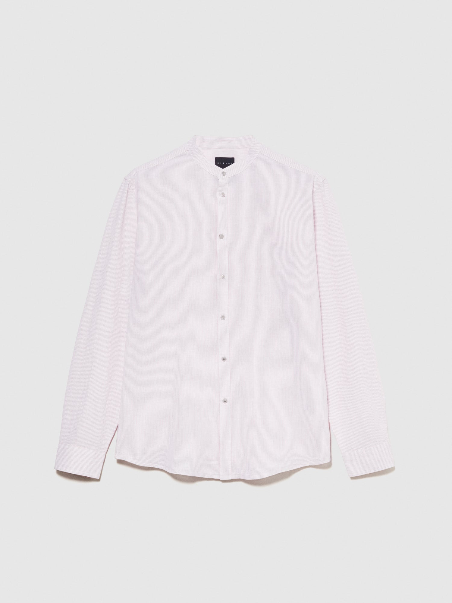 Camicia alla coreana in misto lino da uomo rosa tenue | Sisley Outlet